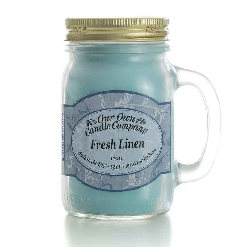 Fresh Linen - 13 oz. Mason Jar Candles